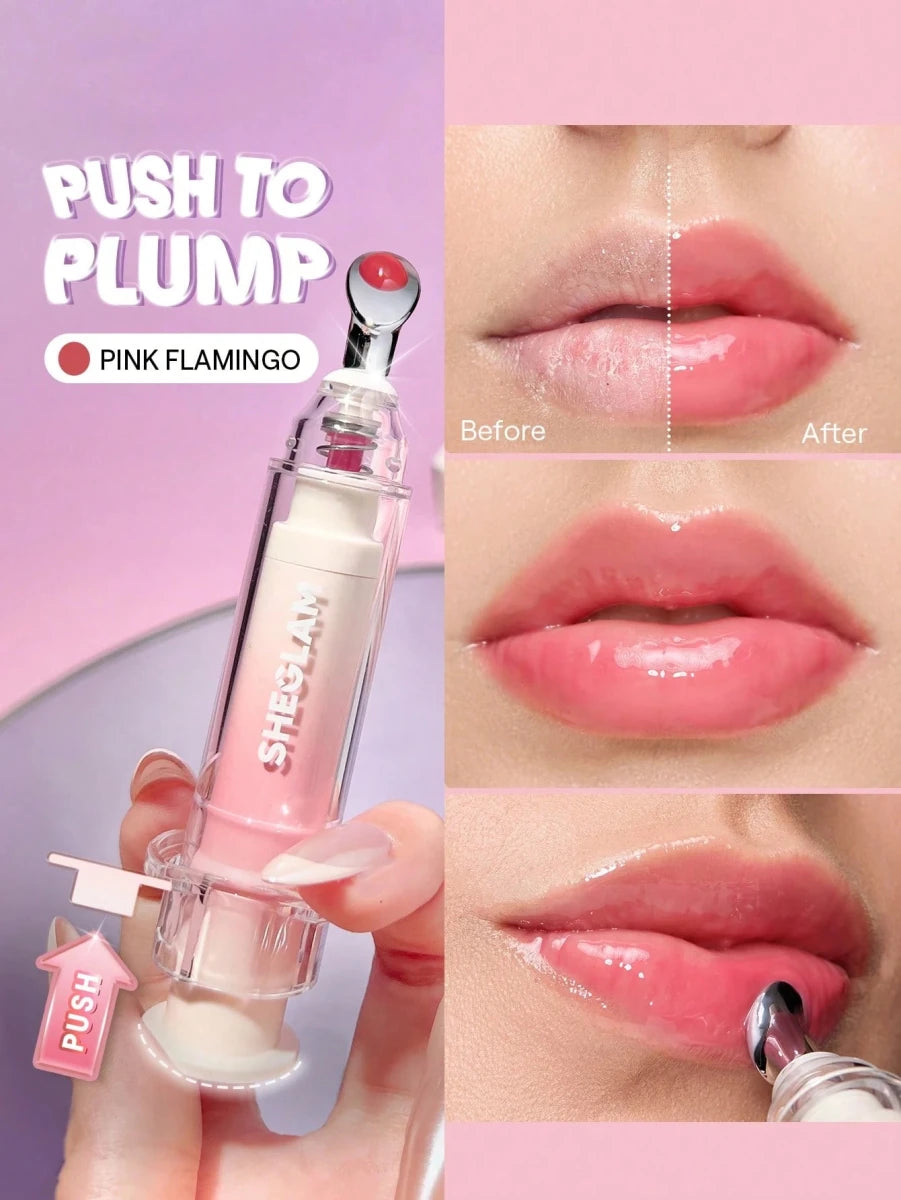 SHEGLAM Booster Shine Plumping Lip Gloss - Pink Flamingo Lip Combo - PINK SHOP EG