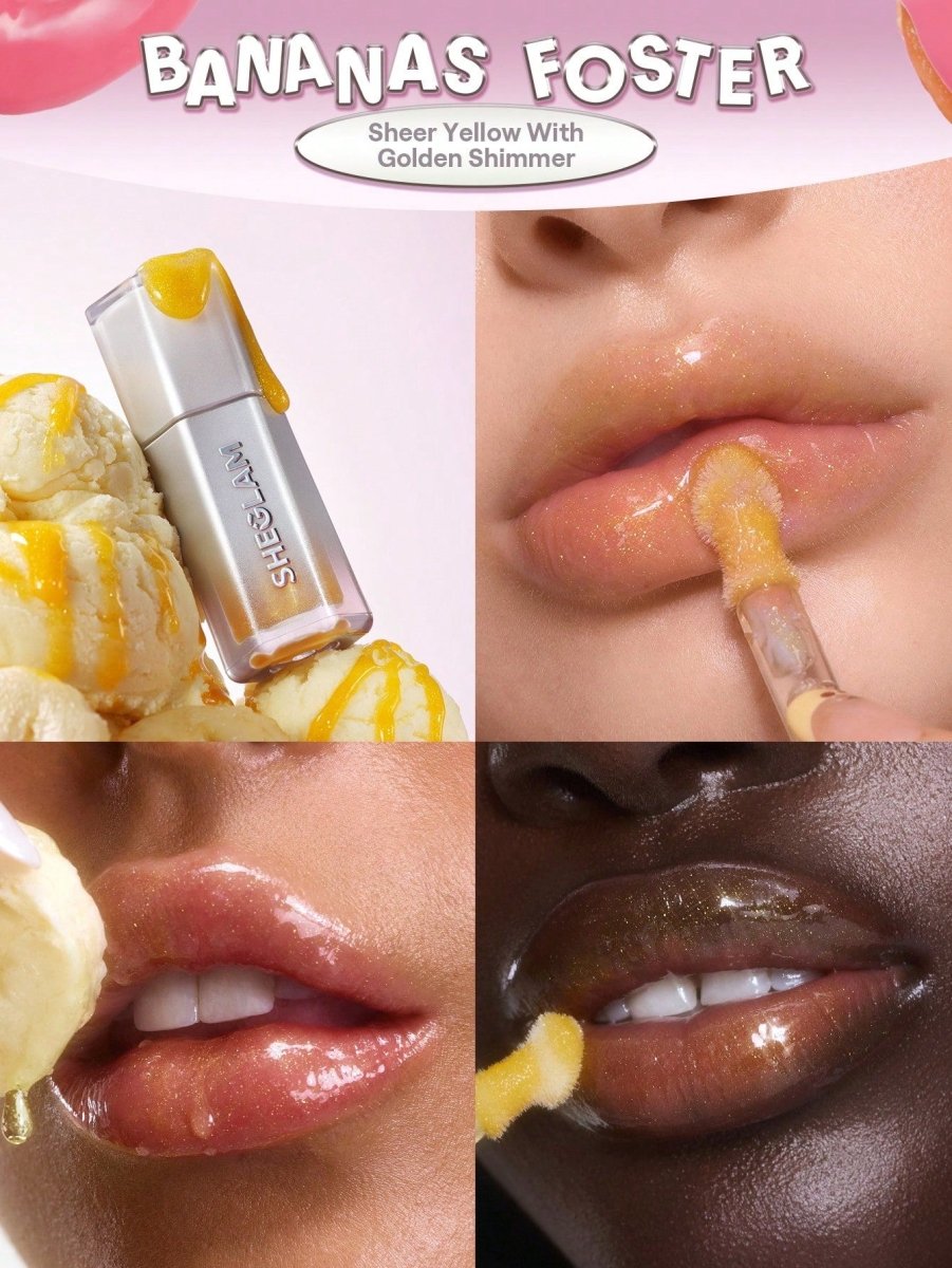 SHEGLAM Glass Lock Air Gloss - Bananas Foster Lip Combo - PINK SHOP EG