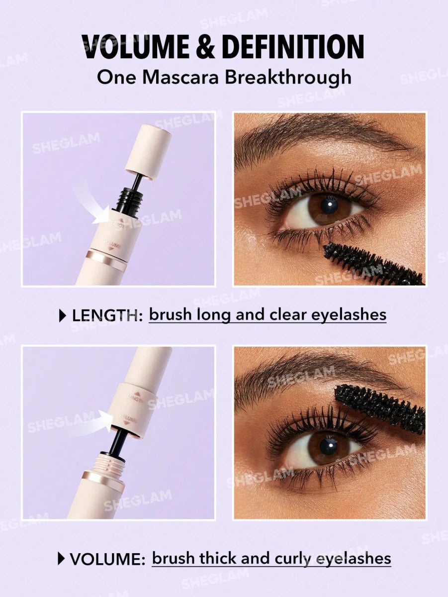 SHEGLAM Lash Besties 2 - In - 1 Mascara Volumizing Double Head Brush Easy To Remove No Smudge Long - PINK SHOP EG