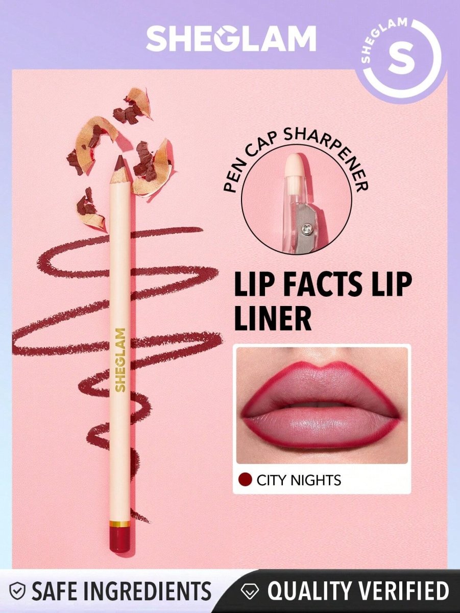 SHEGLAM Lip Facts Lip Liner - City Nights ممنوع الفتح H2 - PINK SHOP EG