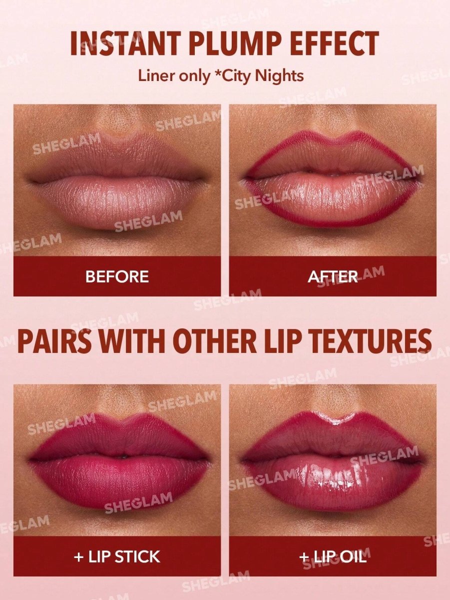 SHEGLAM Lip Facts Lip Liner - City Nights ممنوع الفتح H2 - PINK SHOP EG