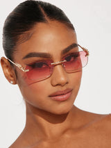 SHEIN 1 Pair Women's Fashion Metal Frame Leopard Decor I3 - PINK SHOP EG