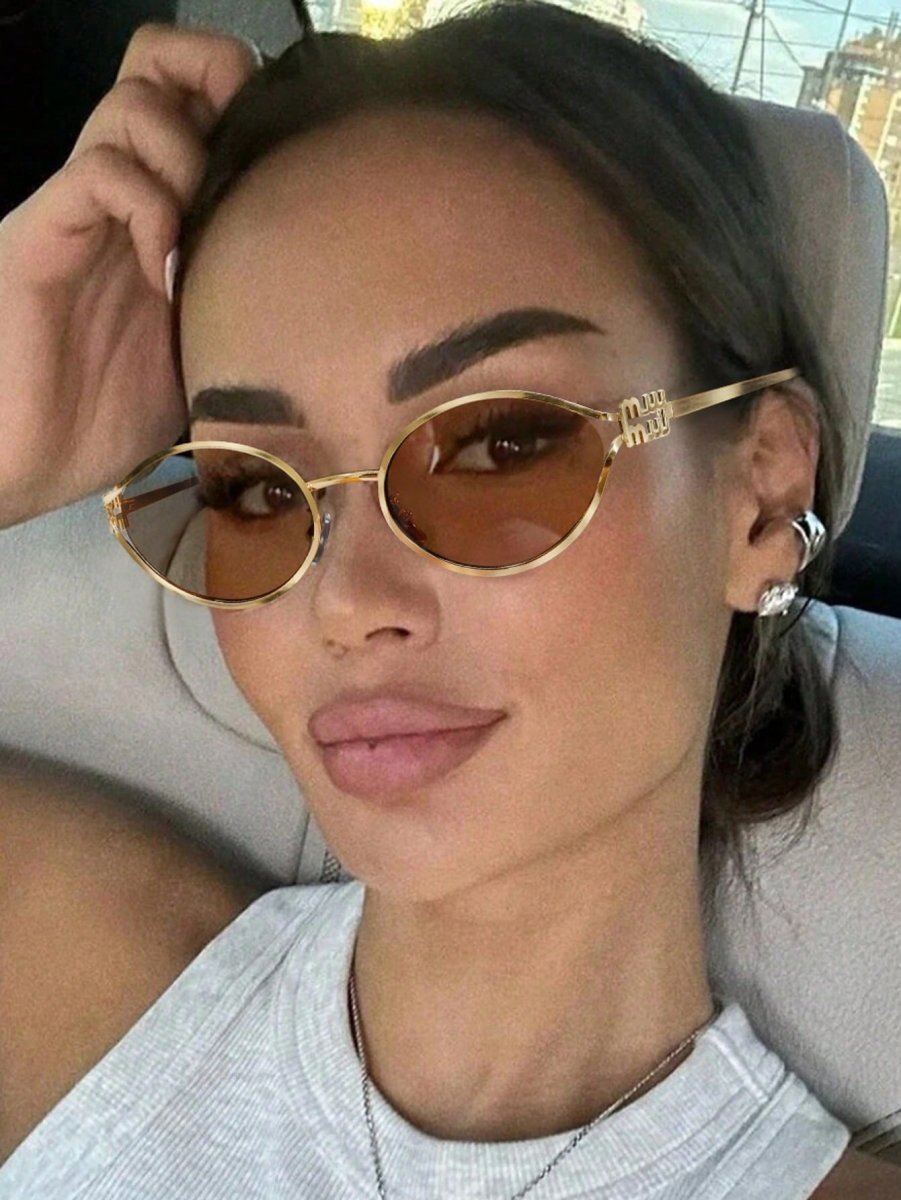 SHEIN 1pc Fashionable And Exquisite Hollow Oval Women's Fashion Glasses I3 - PINK SHOP EG