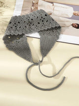 SHEIN 1pc Floral Hollow Knitted Headband,Bandana - PINK SHOP EG