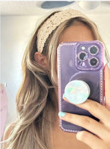 SHEIN 1pc Floral Hollow Knitted Headband,Bandana - PINK SHOP EG