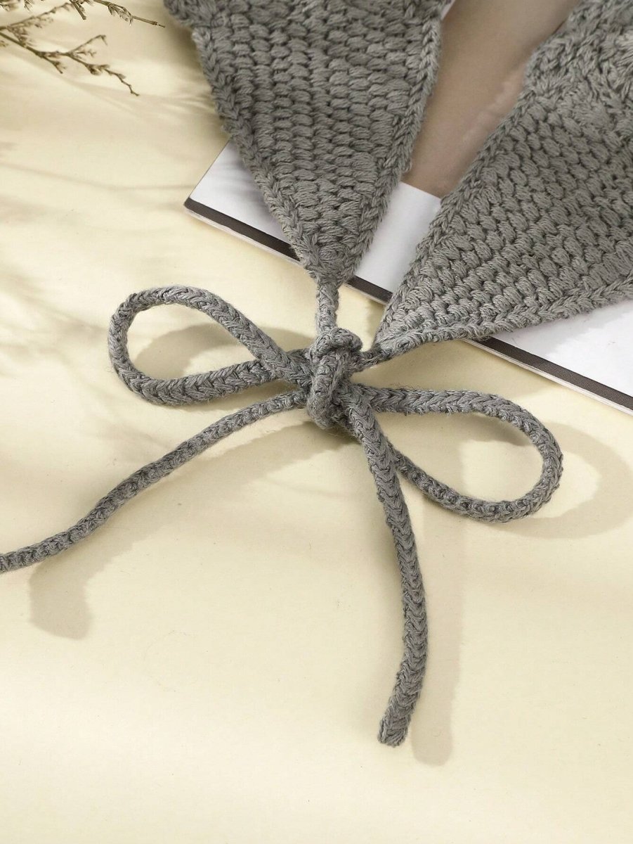 SHEIN 1pc Floral Hollow Knitted Headband,Bandana - PINK SHOP EG