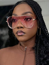 SHEIN 1pc Metal Fashion Glasses Butterfly Shaped I3 - PINK SHOP EG