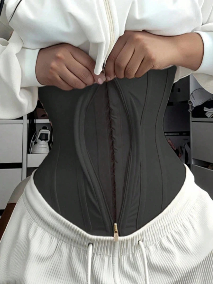 SHEIN 1pc Seamless Fitness Waist Trainer - Black Sports Waist Belt, Breathable Mesh Fabric - PINK SHOP EG