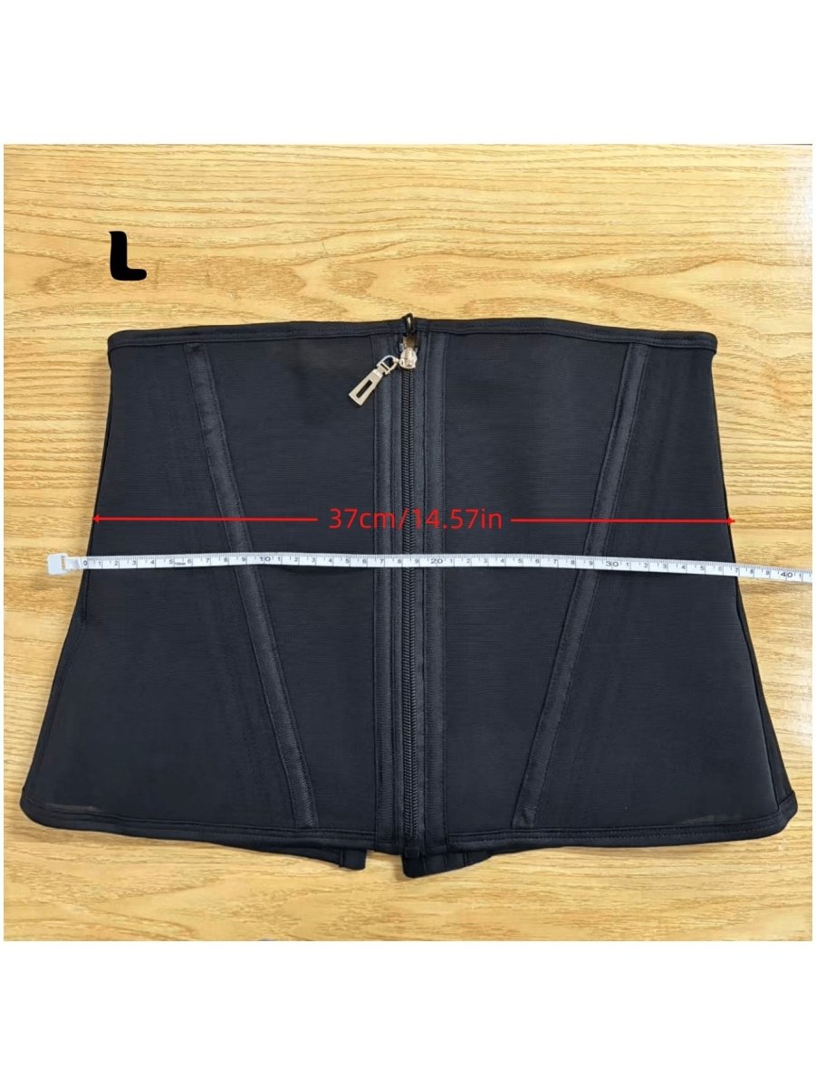 SHEIN 1pc Seamless Fitness Waist Trainer - Black Sports Waist Belt, Breathable Mesh Fabric - PINK SHOP EG