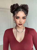 SHEIN 2pcs Curly Synthetic Hair Bun I2 - PINK SHOP EG