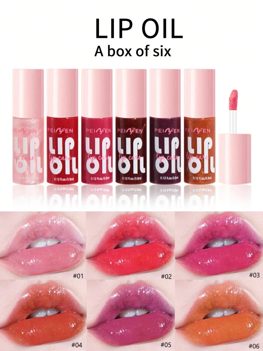 SHEIN 6 - Piece Hydrating Lip Oil Gloss Set – Plumping, Nourishing Lip - PINK SHOP EG