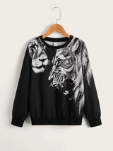 SHEIN Boys Animal Print Round Neck Pullover K2B - PINK SHOP EG