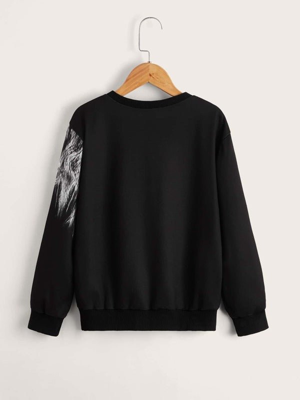 SHEIN Boys Animal Print Round Neck Pullover K2B - PINK SHOP EG