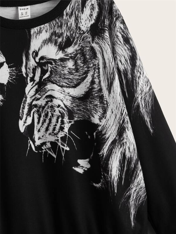 SHEIN Boys Animal Print Round Neck Pullover K2B - PINK SHOP EG