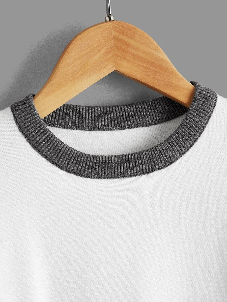 Shein Boys Color Block Drop Shoulder Sweater K4C - PINK SHOP EG