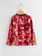 SHEIN Boys Contrast Neck Tie Dye Tee K1C - PINK SHOP EG