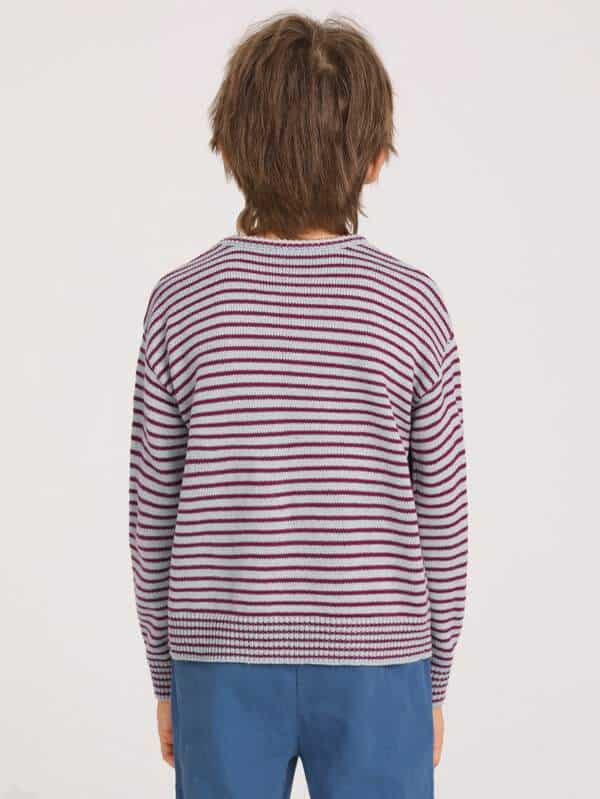 SHEIN Boys Drop Shoulder Striped Sweater F1B - PINK SHOP EG