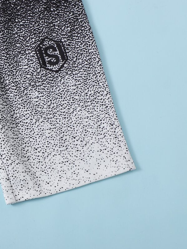 SHEIN Boys Graphic Print Ombre Shorts F1C - PINK SHOP EG