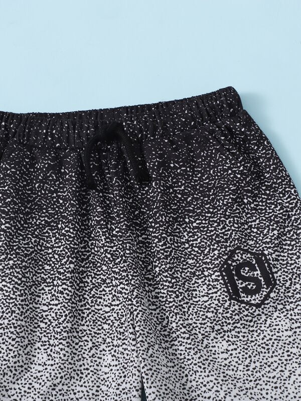 SHEIN Boys Graphic Print Ombre Shorts F1C - PINK SHOP EG