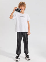 SHEIN Boys Knot Waist Striped Pants K2C - PINK SHOP EG