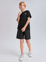 SHEIN Boys Letter & Tiger Print Tee K3A - PINK SHOP EG