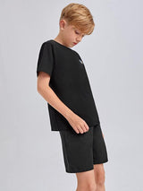 SHEIN Boys Letter & Tiger Print Tee K3A - PINK SHOP EG