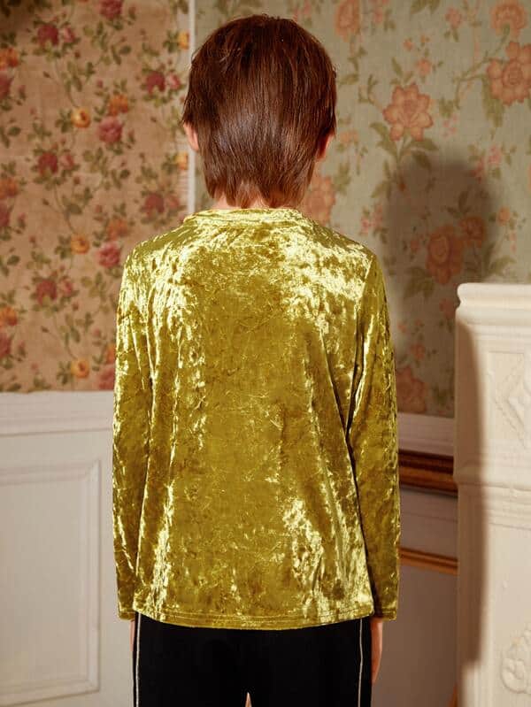 SHEIN Boys Pocket Front Velvet Tee F1B - PINK SHOP EG