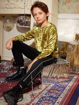 SHEIN Boys Pocket Front Velvet Tee F1B - PINK SHOP EG