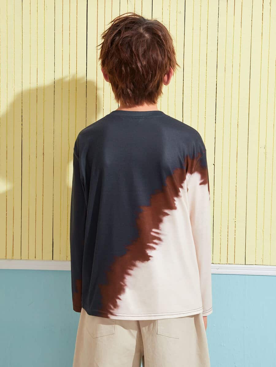 SHEIN Boys Slogan Graphic Colorblock Tee K5A - PINK SHOP EG