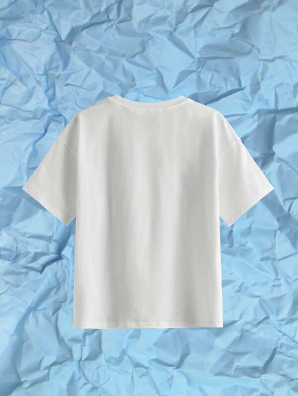 SHEIN Boys Slogan Graphic Tee K2A - PINK SHOP EG