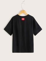 SHEIN Boys Slogan Graphic Top K6B - PINK SHOP EG