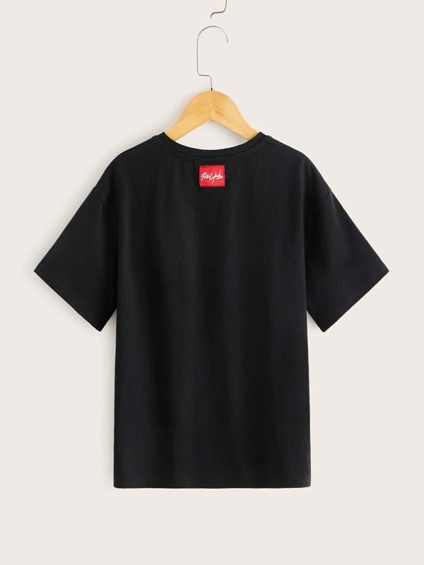 SHEIN Boys Slogan Graphic Top K6B - PINK SHOP EG