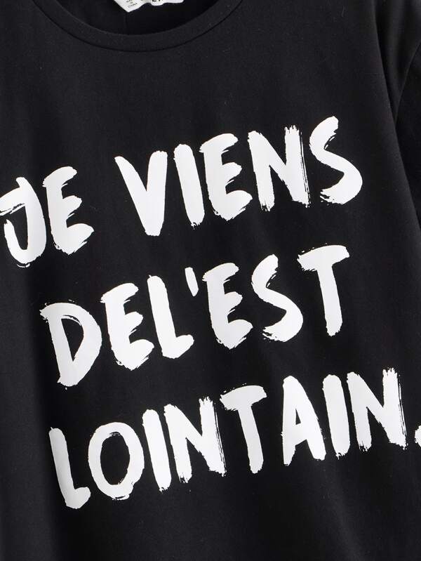 SHEIN Boys Slogan Graphic Top K6B - PINK SHOP EG