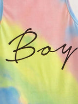 SHEIN Boys Tie Dye and Letter Print Tank Top K5A - PINK SHOP EG