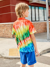SHEIN Boys Tie Dye Polo Shirt K6B - PINK SHOP EG