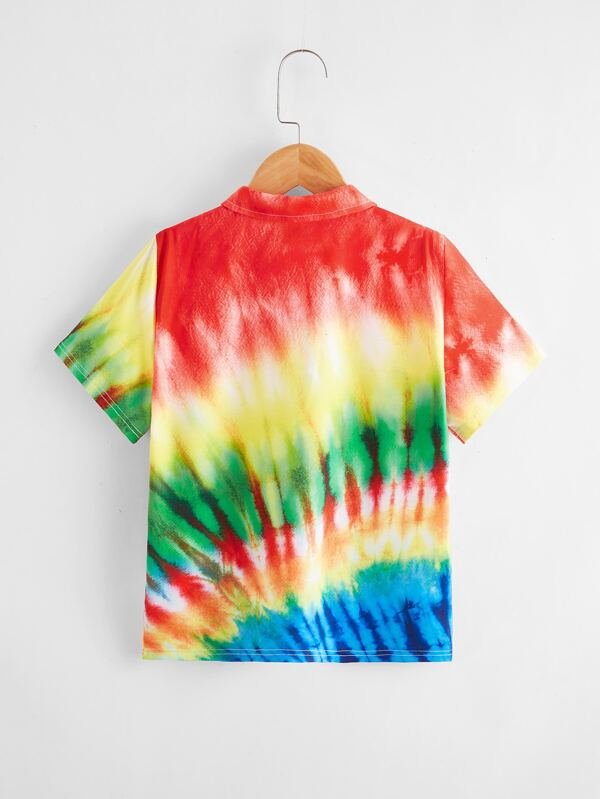 SHEIN Boys Tie Dye Polo Shirt K6B - PINK SHOP EG