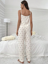 SHEIN Cherry Print Cami Top & Pants PJ Set / Pajama Set C6C - PINK SHOP EG