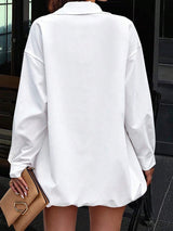 SHEIN Chiquease Solid Button Front Drop Shoulder Shirt - PINK SHOP EG