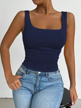 SHEIN Chiquease Women's Solid Color Scoop Neck Camisole Tank Top - PINK SHOP EG