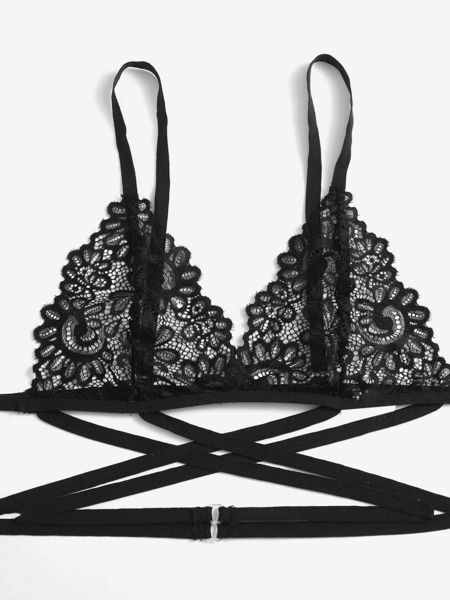 SHEIN Criss Cross Ladder Cut - Out Lingerie Set G2 - PINK SHOP EG