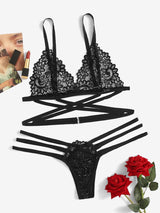 SHEIN Criss Cross Ladder Cut - Out Lingerie Set G2 - PINK SHOP EG