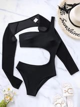 SHEIN Cut Out One Shoulder One Piece Swimsuit E3 - PINK SHOP EG