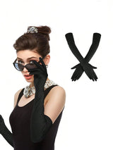 SHEIN D EXCEED 1 Pair Vintage Opera Gloves G1 - PINK SHOP EG