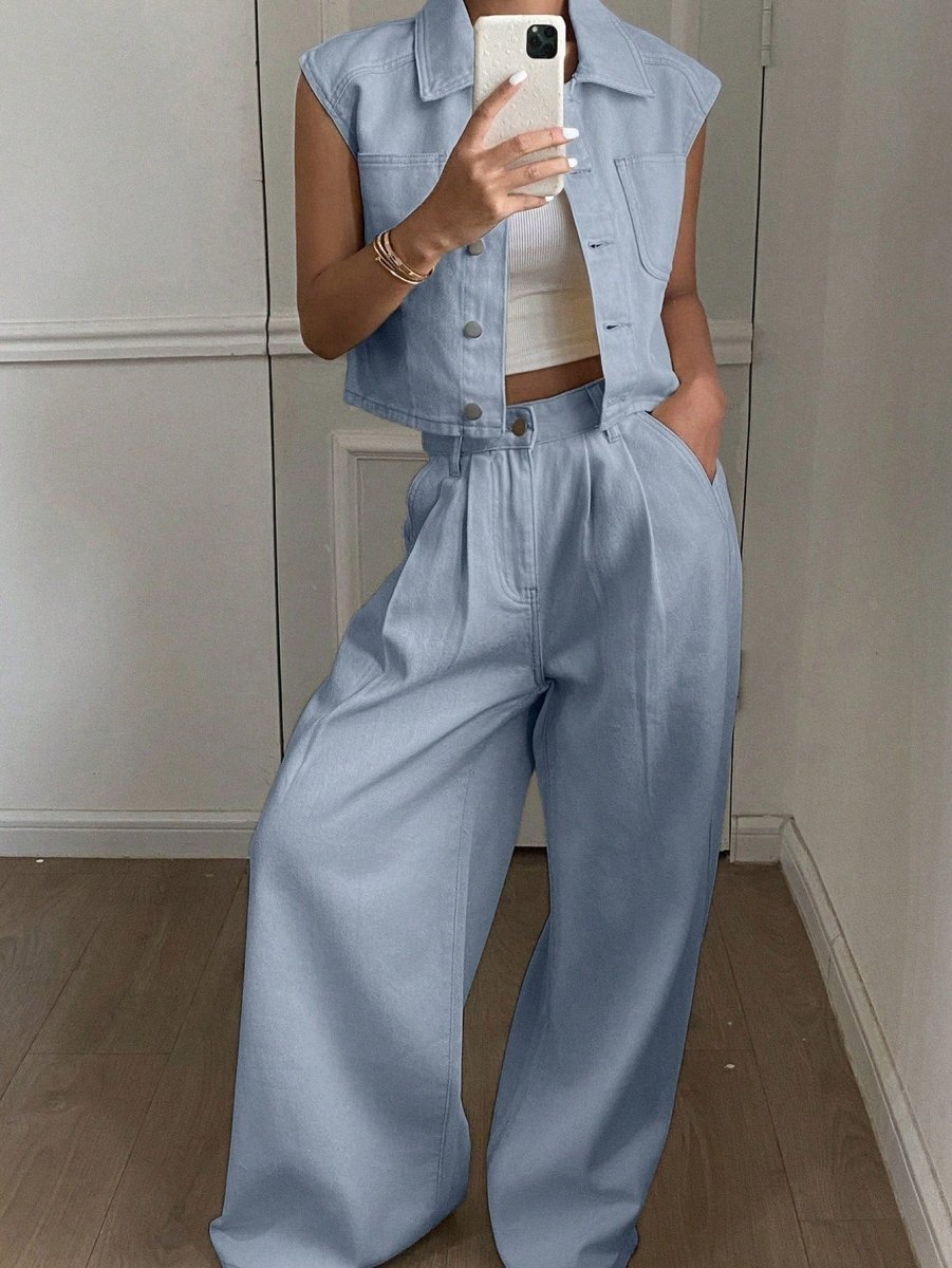 SHEIN DAZY Women Denim Two Pieces Outfits - PINK SHOP EG