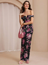SHEIN DRESS Almamuse Women's Elegant Figure Hugging Floral - PINK SHOP EG