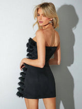 SHEIN DRESS EZwear Women's Fitted Black Fuzzy D6A - PINK SHOP EG