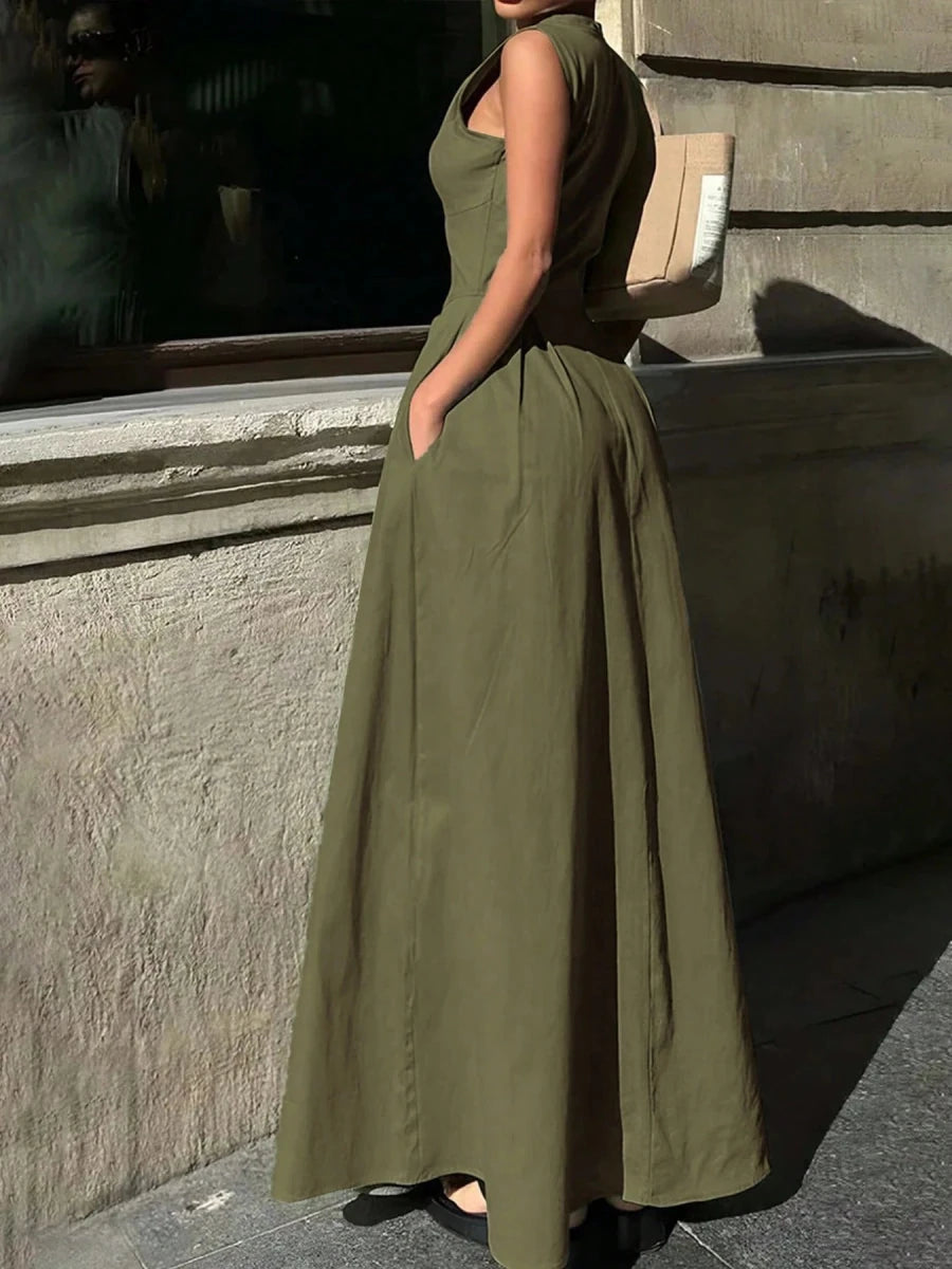 SHEIN Dress New Fashionable Casual Versatile Sleeveless Women - PINK SHOP EG