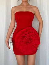 SHEIN DRESS Rafferiza Women's Elegant 3D Floral C4B - PINK SHOP EG