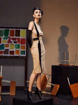 SHEIN dress X Shalaleh Cold Shoulder Color Block C3C - PINK SHOP EG