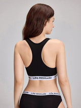 SHEIN EasyFave Women's Letter Jacquard Bra ACC5 - PINK SHOP EG